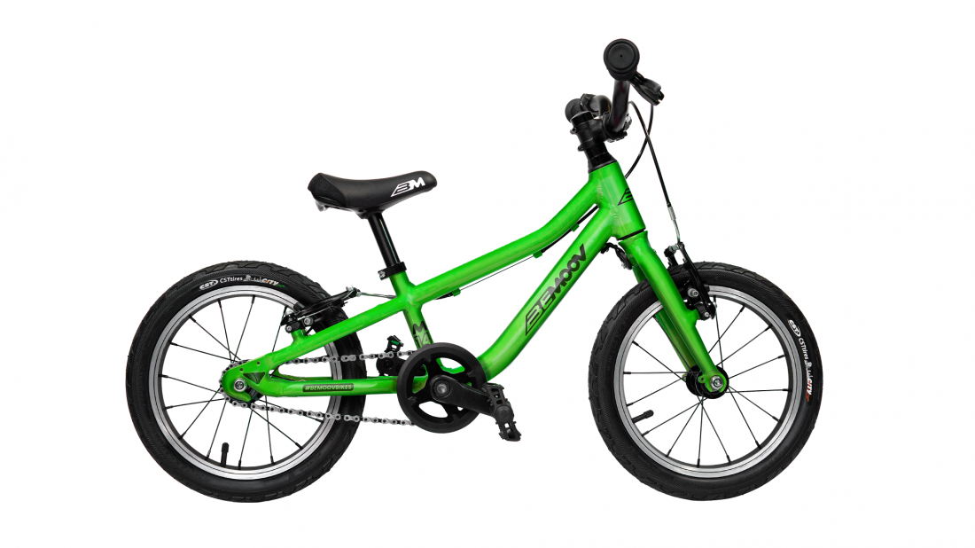 Vélo d'enfant BEMOOV 14 pouces vert kiwi très léger et optimisé pour un apprentissage parfait du vélo